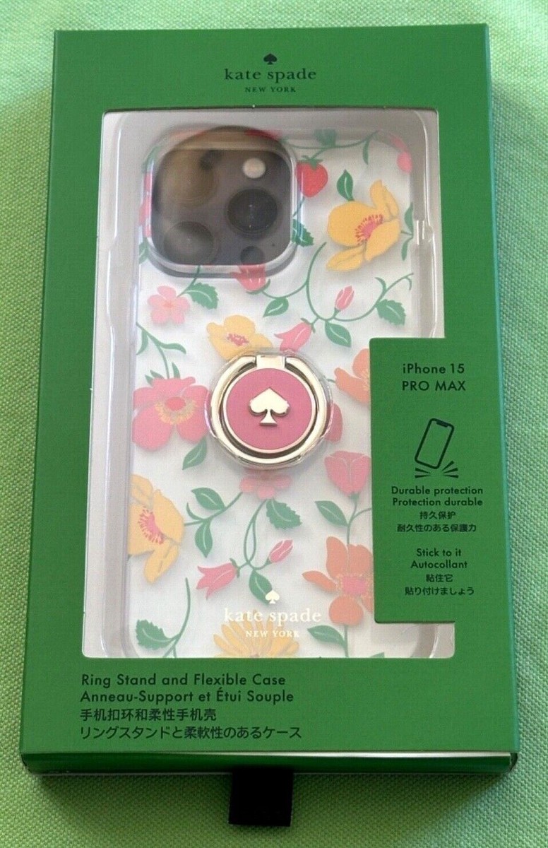 ケイトスペードiPhone15ProMaxケース ストロベリーガーデン リング付 ケイトスペードiPhone15ProMaxケース ストロベリーガーデン