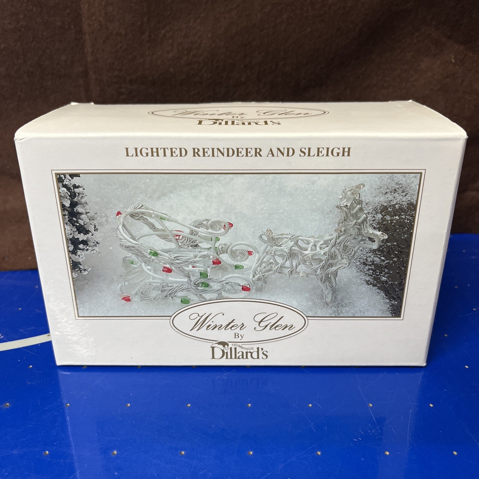 Lemax Winter Glen Lighted Reindeer and Sleigh Set Complete with Box