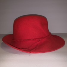 Vintage Doeskin Felt Hat Red 100 Wool Womens Vintage Hat See Pics E55
