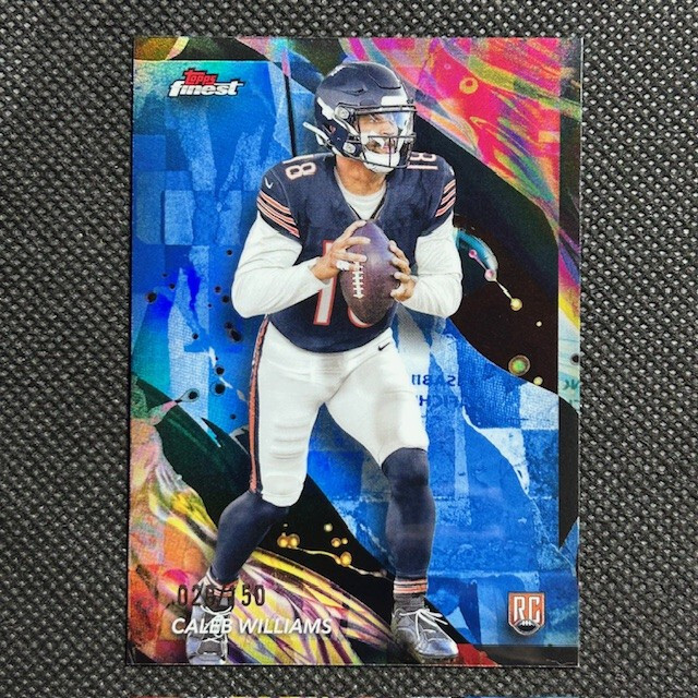 Caleb Williams 2024 Topps Finest #161 Blue Refractor Uncommon Rookie RC /150