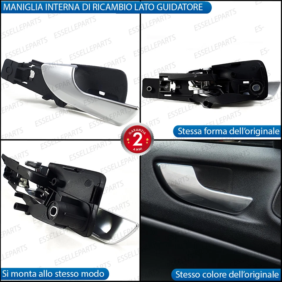 MANIGLIA INTERNA ANTERIORE LATO GUIDATORE ALFA ROMEO GIULIETTA CROMATA SATINATA - Immagine 2 di 4
