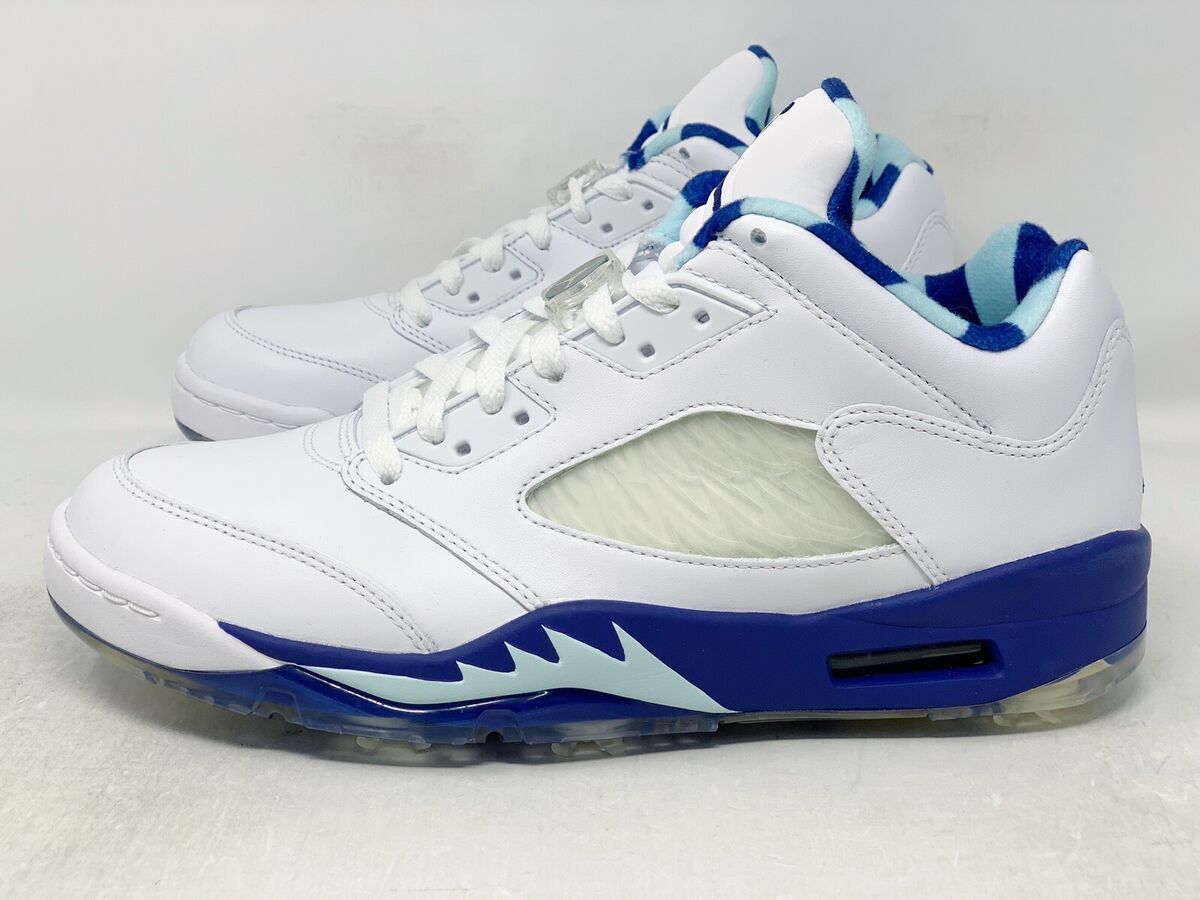 Air Jordan 5 'Grape Ice Wings' White Golf Shoes, Size 10 Air Jordan 5 'Grape Ice Wings' White Golf Shoes, Size 10