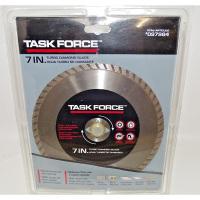 Task Force 7 Inch Turbo Diamond Blade, General Purpose, Dry/Wet Use - New