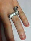 D12 Dachshund Dog English Pewter Ladies Ring Adjustable Handmade in Sheffield