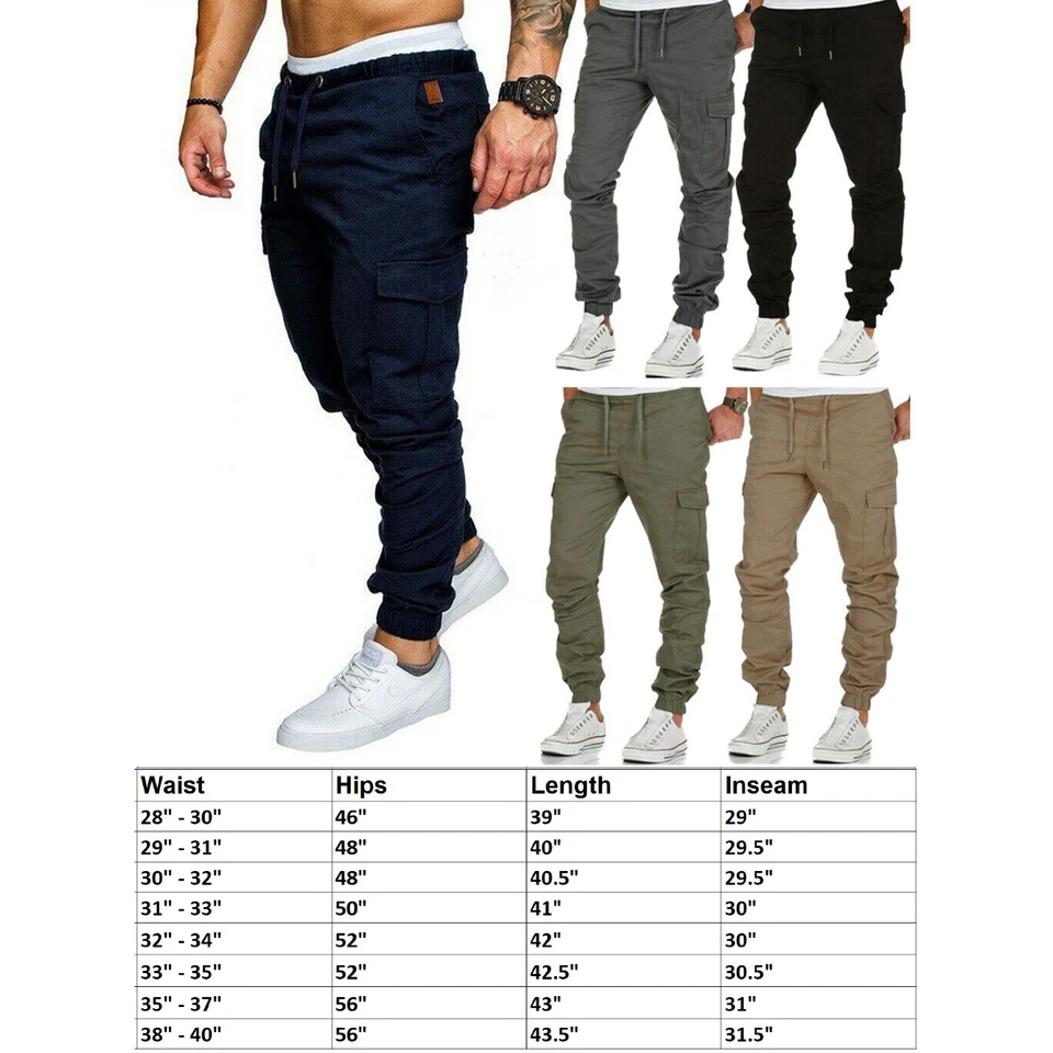 Pantalones deportivos activos sueltos de combate cargo pantalones deportivos informales para hombre Foto 2 de 2