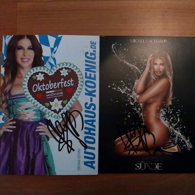 Micaela Schäfer Autogramm Signiert Sexy 2x
