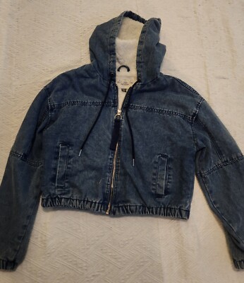 Ashley-Vintage-Charm Womens Denim Hooded Jacket Size M