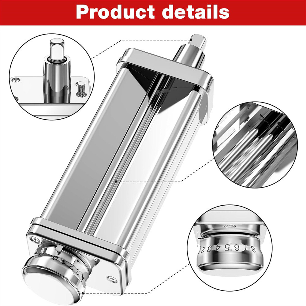 Pasta Attachment for KitchenAid Stand Mixer Stainless Steel Sheet Roller US