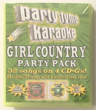 Party Tyme Karaoke Girl Country Party Pack on 4 CD G 32 Total Songs - New Sealed
