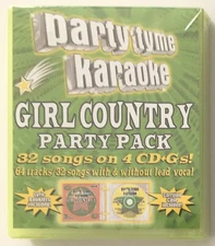 Party Tyme Karaoke Girl Country Party Pack on 4 CD+G 32 Total Songs - New Sealed