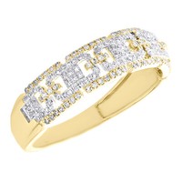 10K Gelbgold Diamant Herren Mariner Kette Ehering JubiläUmsring 0,37 Ct