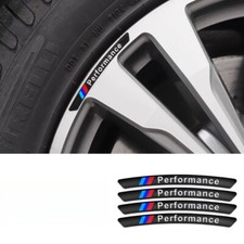 4pcs for BMW Performance Wheels Aluminum Sticker Badge Emblem M Power black