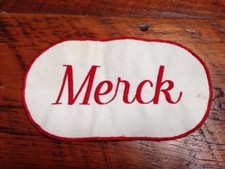 Vtg 60s Merck Pharmaceutical Employee Rockabilly Embroidered Large Patch 8.25"