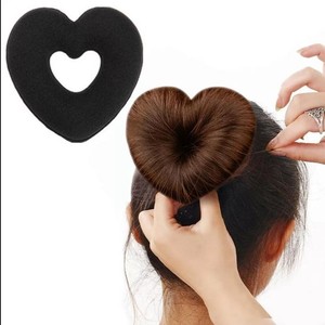 Détails Sur Donut Noir Pour Réaliser Un Chignon En Forme De Coeur Coiffure Femme Cheveux