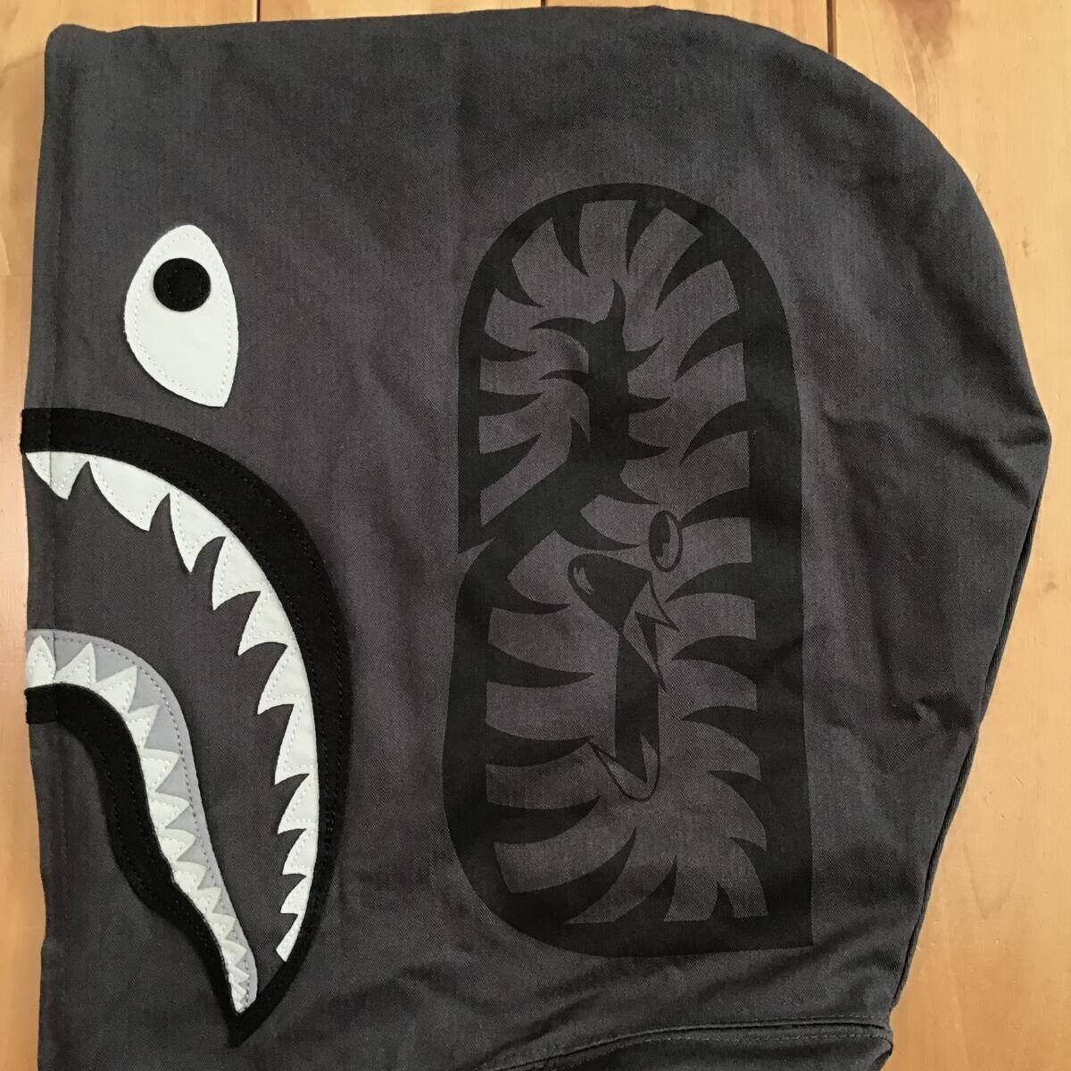 2012 BAPE Herringbone shark full zip hoodie Gray A Bathing Ape