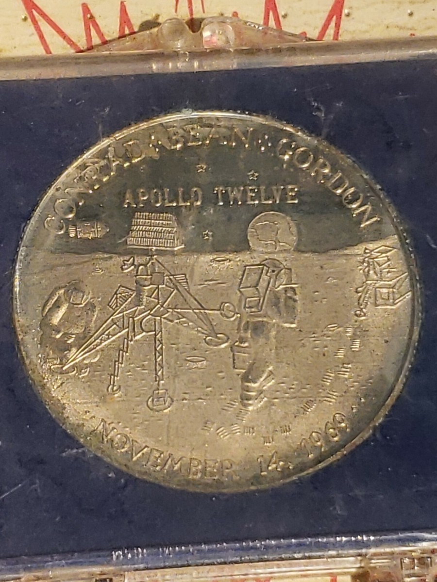 Vintage Apollo 12 Coin/Metal November 14th 1969 Conrad Bean Gordon