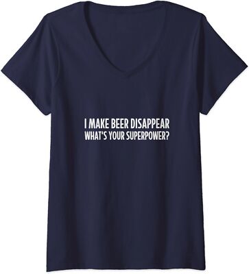I Make Beer Disappear What's Your Superpower? Vintage Ladies' V-Neck Tshirt
