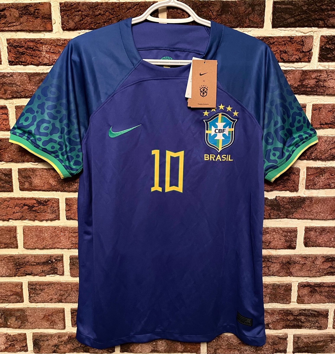 Nike ナイキ　ブラジル代表 NEYMAR JR シャツ 10番　メンズ M NEW!! 2022 NIKE Authentic BRAZIL Blue #10 NEYMAR JR Jersey