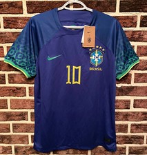 NEW  2022 NIKE Authentic BRAZIL Blue 10 NEYMAR JR Jersey Mens L Football CFB