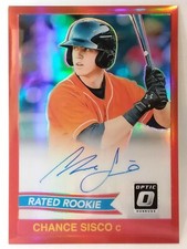 Chance Sisco - 2018 Donruss Optic RC RED PRIZM AUTO Autograph (#SN /50)