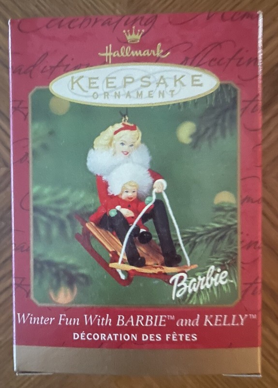 2000 Winter Fun With Barbie And Kelly Hallmark Keepsake Ornament New In Box