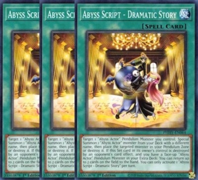 Yugioh - Abyss Script Dramatic Story x 3 - 1st Edition LP - Plus Free Holo Card | eBay Yugioh - Abyss Script Dramatic Story x 3 - 1st Edition LP - Plus Free Holo Card | eBay
