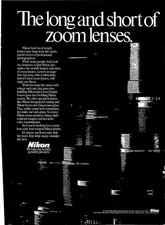 Nikon long and short of zoom lenses Original Vintage Print Ad