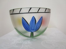 Kosta Boda Glass Tulipa Serving Bowl Signed Ulrica Hydman Vallien VTG Near Mint