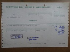 ZÜNDAPP  SOLO COMBINETTE KS  Typ 428  original  RECHNUNG 1961