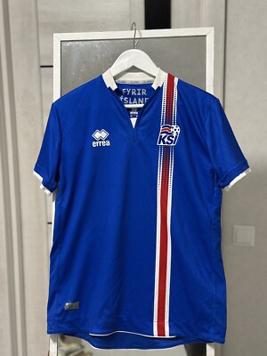 Maillot Islande Domicile Errea 2016/17 – Taille S – Bleu – Équipe Nationale KSI