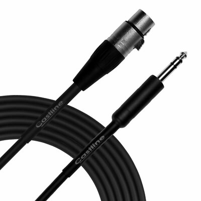  Castline Silver 1/4 TRS to XLR Female Mogami 2582 Stereo to Mono Summing Cable