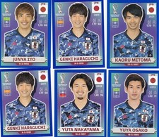 2022 Fifa World Cup Panini Stickers BLUE JAPAN #JPN6,11,17,19,20