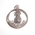 Vintage Hawaii Aloha Pineapple silver charm with extra split jump ring — photo 5