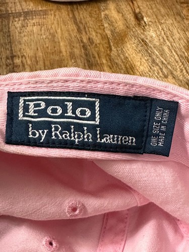 Ralph Lauren Polo Cap Pink Blue Horse One Size Leather Adjustable Band - Picture 11 of 14