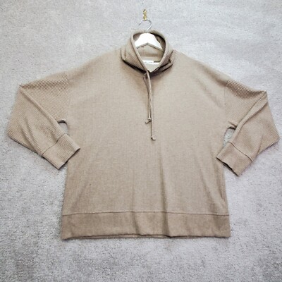 Haven Well Within Top Womens XL Tan Ribbed Minimalist NormCore Active Athleisure