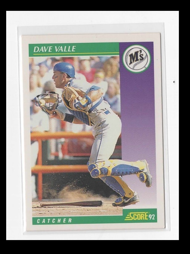 1992 Score Dave Valle Seattle Mariners #343 Catcher Baseball Card