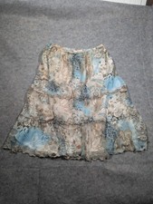 Y2K Layered Paisley Blue Brown Alfred Dunner Size 14 Midi Skirt