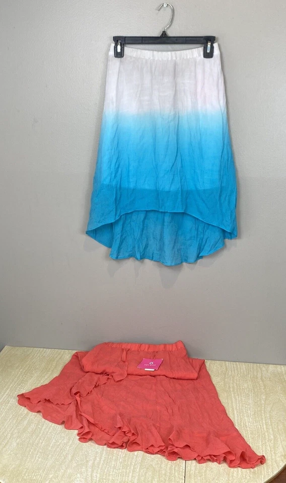 NWT Lot of 2 Amy Byer Coral High Low Flowy Girl's Skirts Size L 14 - Image 3 of 4