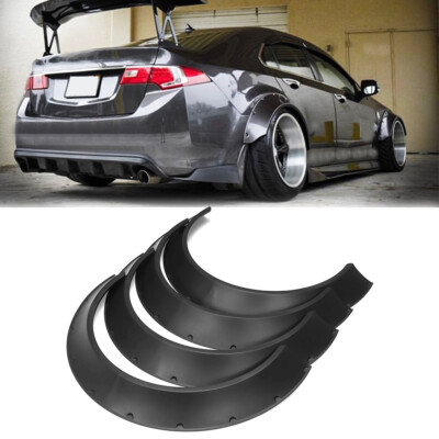 Black Fender Flares CONCAVE Extra Wide Wheel Arches Kit For Acura TSX 2004-2014
