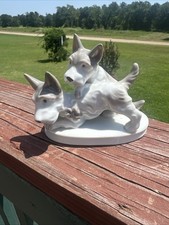 Vintage 1940  s-50  s Scottie Dog Scottish Terrier Porcelain Dogs Figurine MCM