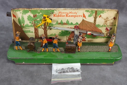 Wolverine Tin Litho Sunny Andy Kiddie Kampers 14" Long W25