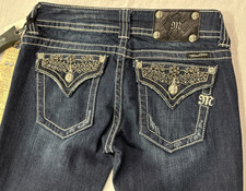 Miss Me Women  s Bootcut Jeans DK15 Dark Blue, Size 28 NEW w/tags 108 JP4657-2