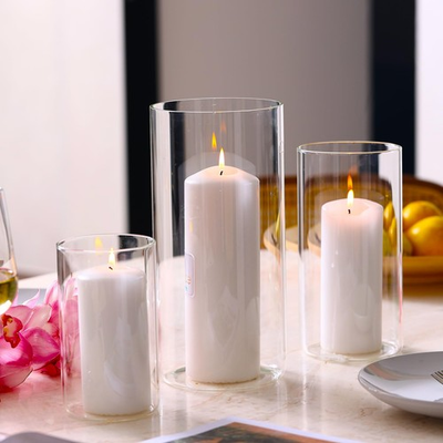 #ad Hurricane Candle HoldersFor Pillar Candle Clear Glass Cylinder Centerpieces V... $28.52