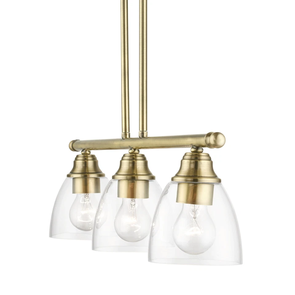 Livex Lighting 46337 Montgomery 3 Light 5"W Commercial Linear - Brass - Image 3 of 4