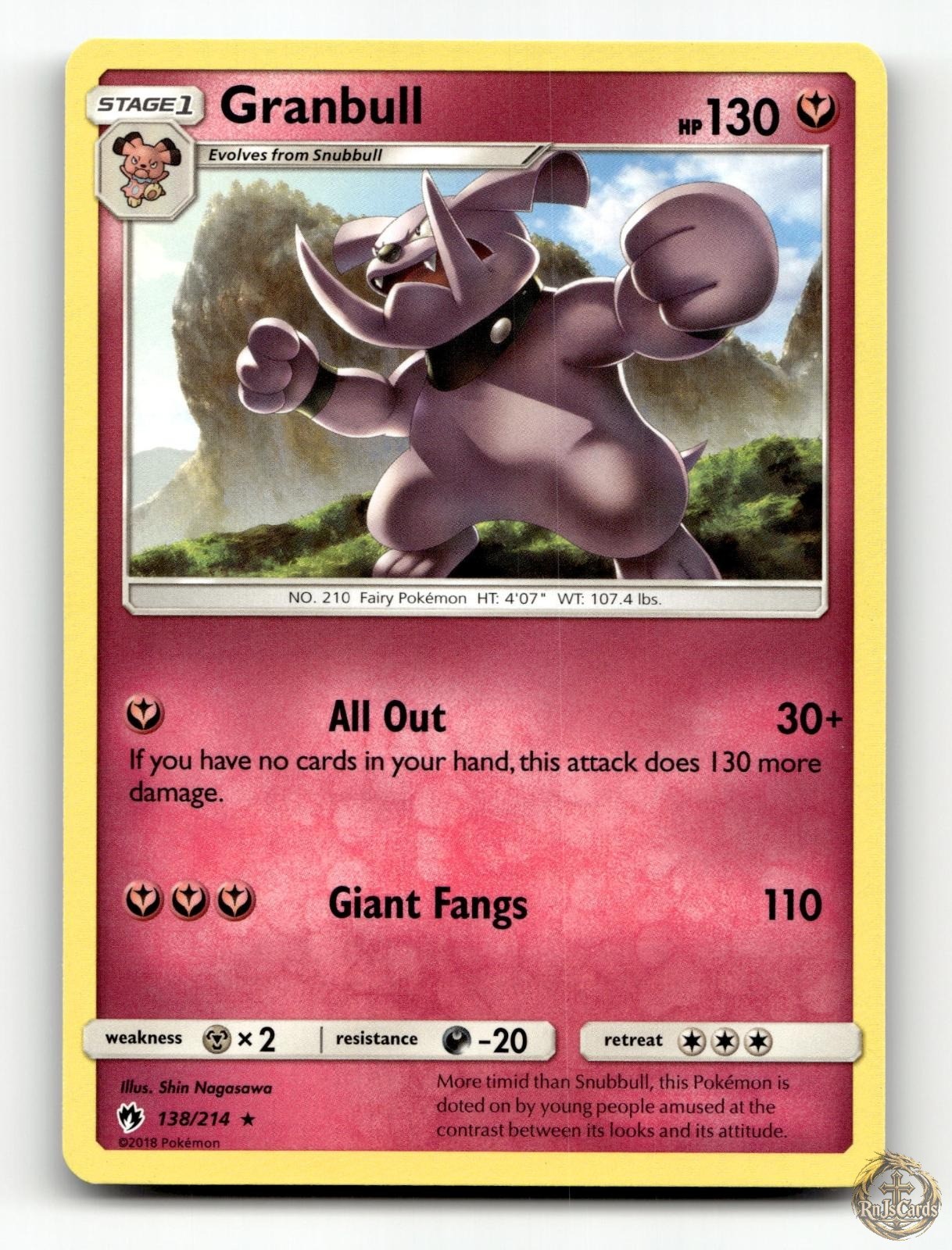 🐉 Granbull 138/214 Rare Lost Thunder Pokemon LP