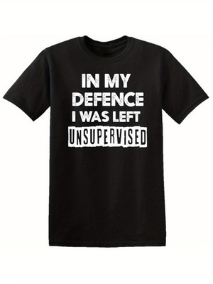 [Funny Slogan T Shirt] Funny Slogan All-Season Mens T Shirt, In My Defence