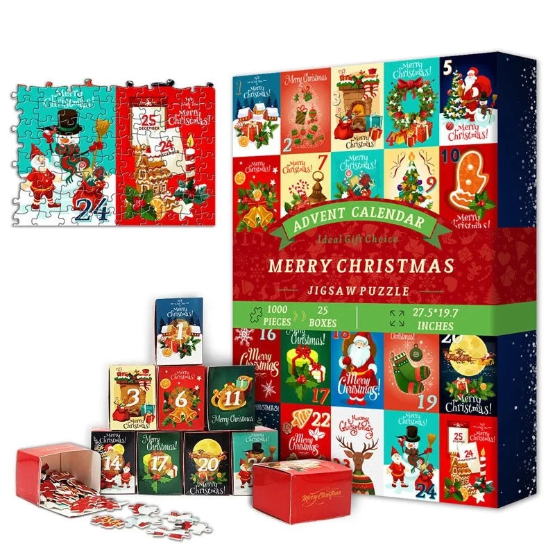 New 24 Boxes Christmas Advent Calendar Puzzle Gift Set for Kids & Holiday Fun - Image 3 of 4