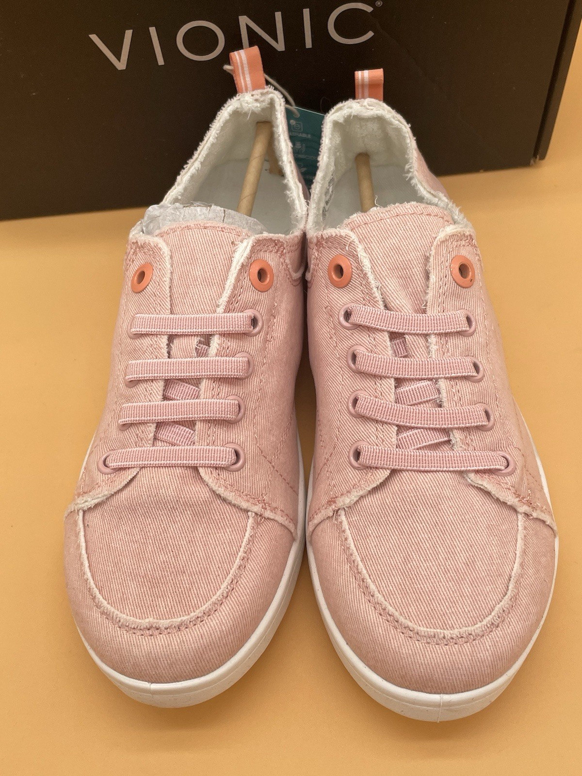 Size 7.5 Vionic Beach Washable Canvas Casual Sneakers Pismo Denim