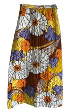 VTG 60s Prestige Of Boston Womens Quilted Maxi Skirt Sz 10 Mod Floral Yellow