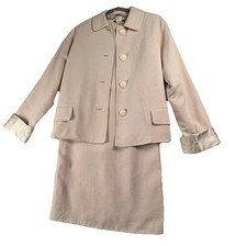 Vintage Gianni Versace Couture Dress Suit Womens 38 Wool Jacket Pink Italy 90s